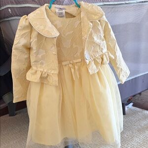 Blueberi Boulevard Yellow Floral Kids Formal Dress